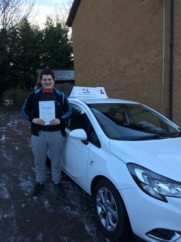 Congratulations to Brandon Shannon from Balsham who passed in Cambridge on the 12-12-17 after taking driving lessons with MR.L Driving School. Having failed a previous test using a different driving school, we’re pleased to say Brandon passed 1st time with us with only 2 minor faults....