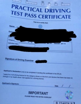 Congratulations to William Vandepeer who passed in Bury St Edmunds on the 4-4-19 after taking driving lessons with MR.L Driving School.