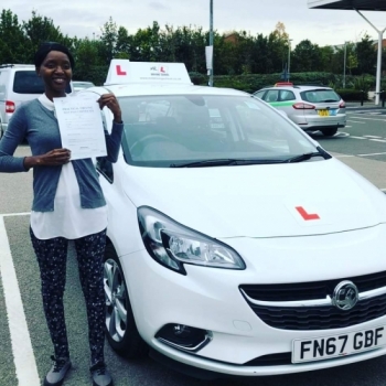 Congratulations to Chipo Kuleya who passed in Cambridge on the 3-10-19 after taking driving lessons with MR.L Driving School....