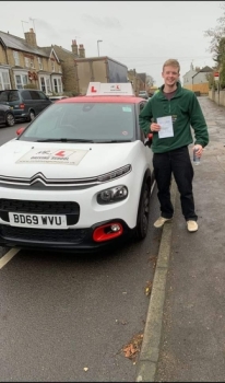 Congratulations to Tom Hawksley from Ely who passed his driving test in Cambridge on the 15-2-22 after taking driving lessons with MR.L Driving School.