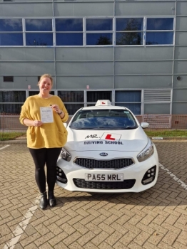 Congratulations to Kathryn Allen from Exning who passed her driving test 1st time in Cambridge on the 27-10-22 after taking driving lessons with MR.L Driving School.