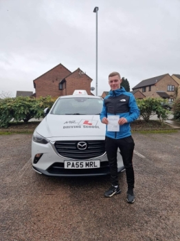 Congratulations to Jay Clark from Newmarket who passed his driving test 1st time in Cambridge on the 12-1-23 with only 2 minor driving faults after taking driving lessons with MR.L Driving School.