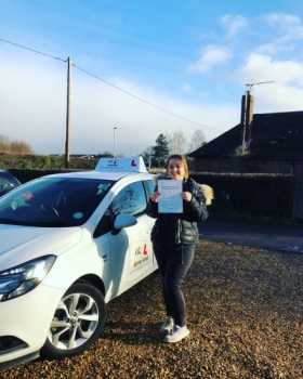 Congratulations to Katie Crowe from Stretham who passed in Cambridge on the 9-1-19 after taking driving lessons at MR.L Driving School.