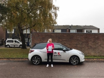 Congratulations to Steph who passed 1st time in Cambridge on the 9-11-16 after taking driving lessons with MRL Driving School