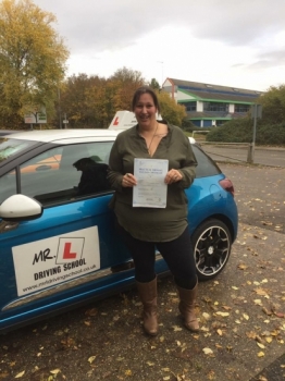Congratulations to Carly Jacobs from Newmarket who passed 1st time in Cambridge on the 17-11-16 after taking driving lessons with MRL Driving School