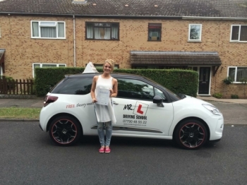 Congratulations to Lauren from Newmarket who passed 1st time in Cambridge on the 23-7-15 after taking driving lessons with MR L Driving School