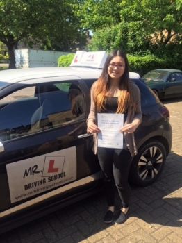 Congratulations to Sophie Day from Cambridge who passed first time on the 6-6-16 after taking driving lessons with MRL Driving School