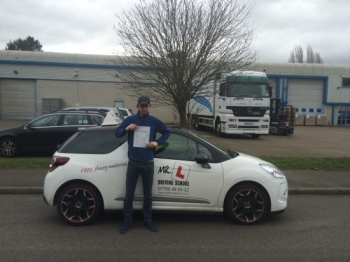 Congratulations to Michael from Newmarket who passed 1st time in Cambridge on the 29-1-16 after taking driving lessons with MRL Driving School